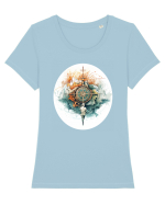 Urban Life Abstract Tricou mânecă scurtă guler larg fitted Damă Expresser