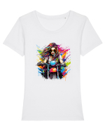 Urban Ride Abstract Tricou mânecă scurtă guler larg fitted Damă Expresser