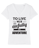Viațe e aventură Tricou mânecă scurtă guler V Damă Evoker