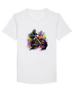 Biker Life Tricou mânecă scurtă guler larg Bărbat Skater