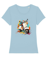 Urban Life Tricou mânecă scurtă guler larg fitted Damă Expresser