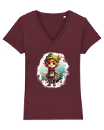 Christmas elf Tricou mânecă scurtă guler V Damă Evoker