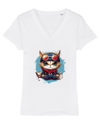 Christmas cat White