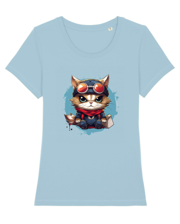 Christmas cat Sky Blue