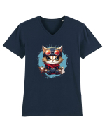 Christmas cat Tricou mânecă scurtă guler V Bărbat Presenter