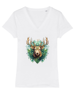 Christmas Reindeer Tricou mânecă scurtă guler V Damă Evoker