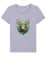 Christmas Reindeer Tricou mânecă scurtă guler larg fitted Damă Expresser