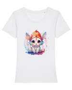Sweet cat Tricou mânecă scurtă guler larg fitted Damă Expresser