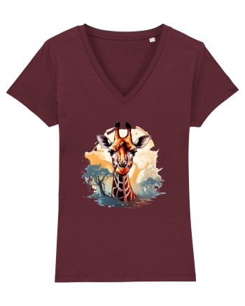 Savana Giraffe  Burgundy