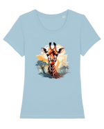Savana Giraffe  Tricou mânecă scurtă guler larg fitted Damă Expresser