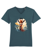 Savana Giraffe  Tricou mânecă scurtă guler V Bărbat Presenter