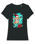SANTA'S DEEP SURPRIZE Tricou mânecă scurtă guler larg fitted Damă Expresser