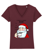 Santa needs coffee Tricou mânecă scurtă guler V Damă Evoker