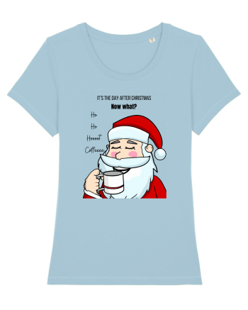 Santa needs coffee Sky Blue