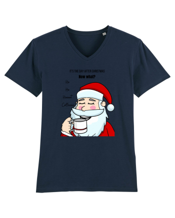 Santa needs coffee French Navy