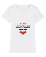 VIAȚA E SUPĂRATĂ PE MINE Tricou mânecă scurtă guler V Damă Evoker