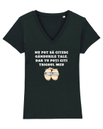POȚI CITI TRICOUL MEU! Tricou mânecă scurtă guler V Damă Evoker