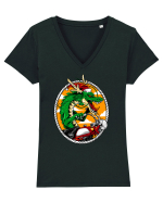 SANTA DRAGON RIDER Tricou mânecă scurtă guler V Damă Evoker