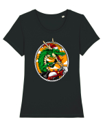 SANTA DRAGON RIDER Tricou mânecă scurtă guler larg fitted Damă Expresser