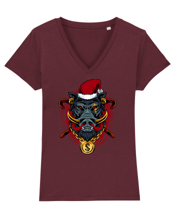 GOLDEN SANTA BOAR Burgundy