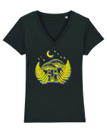 Neon mushrooms Tricou mânecă scurtă guler V Damă Evoker