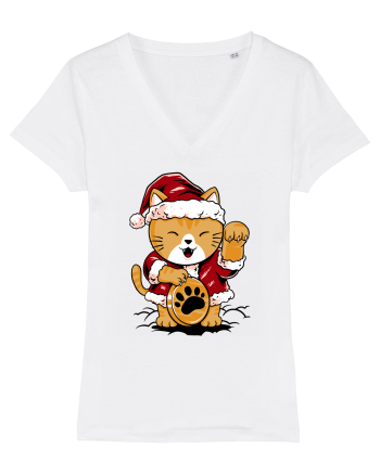 LUCKY MEOW SANTA White