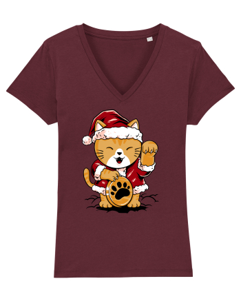 LUCKY MEOW SANTA Burgundy