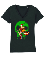 MOON SANTA WITCH Tricou mânecă scurtă guler V Damă Evoker