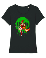MOON SANTA WITCH Tricou mânecă scurtă guler larg fitted Damă Expresser
