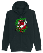 OLDMAN PANDA BIKER SANTA Hanorac cu fermoar Unisex Connector