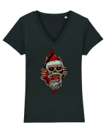 PEEK A BOO SANTA SKULL Tricou mânecă scurtă guler V Damă Evoker