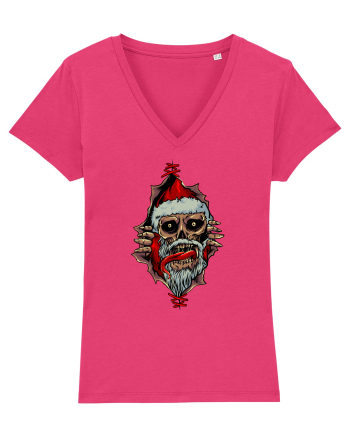 PEEK A BOO SANTA SKULL Raspberry