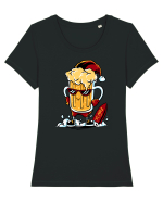 BEER XMAS FUN Tricou mânecă scurtă guler larg fitted Damă Expresser