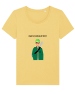 Doar eu si chitara pe spate Tricou mânecă scurtă guler larg fitted Damă Expresser