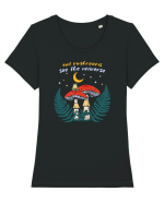 Eat mushrooms Tricou mânecă scurtă guler larg fitted Damă Expresser