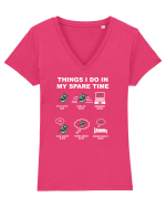BUGS Tricou mânecă scurtă guler V Damă Evoker