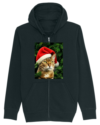 Cat in Christmas tree Black