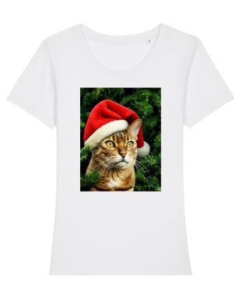 Cat in Christmas tree White