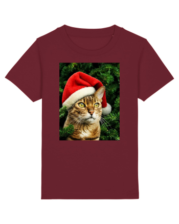 Cat in Christmas tree Burgundy