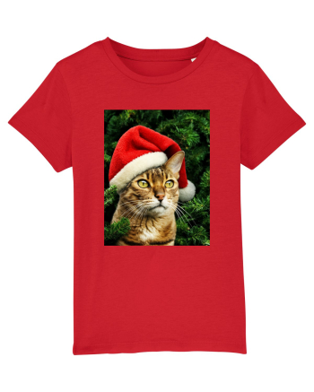 Cat in Christmas tree Red