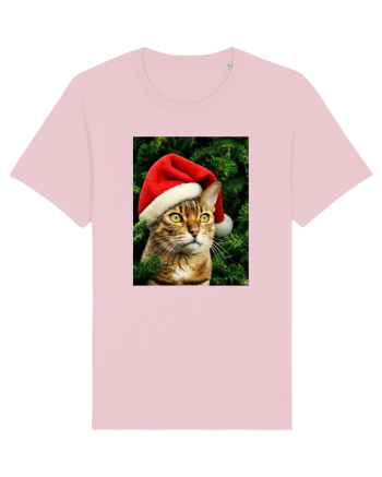 Cat in Christmas tree Cotton Pink