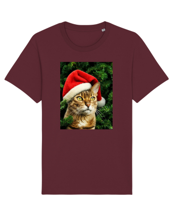 Cat in Christmas tree Burgundy