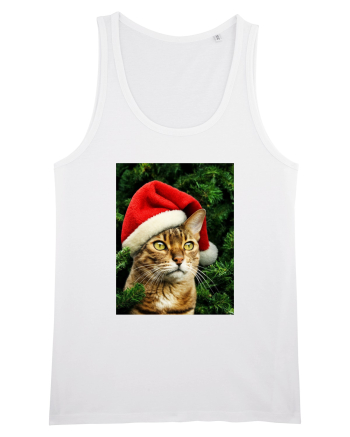 Cat in Christmas tree White