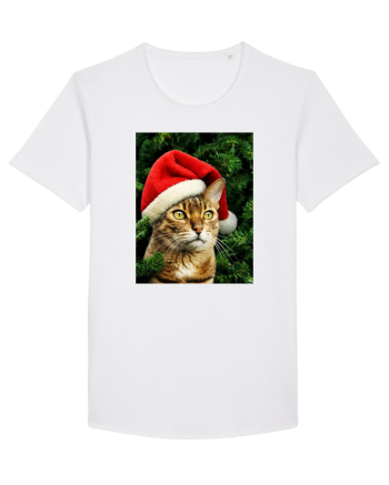 Cat in Christmas tree White