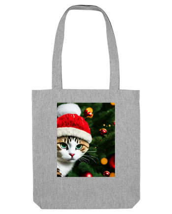 Cat in Christmas tree Heather Grey