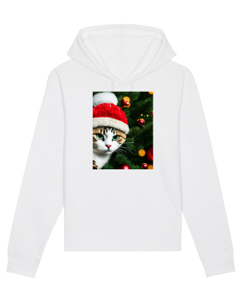 Cat in Christmas tree White