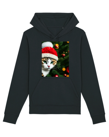 Cat in Christmas tree Black