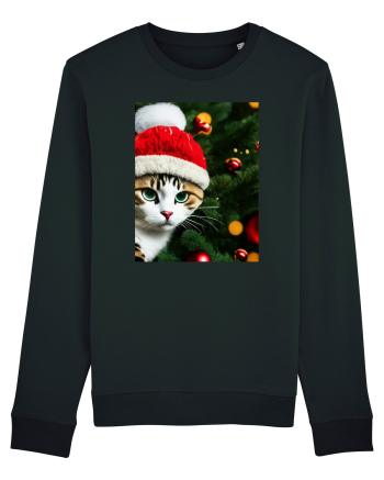 Cat in Christmas tree Black