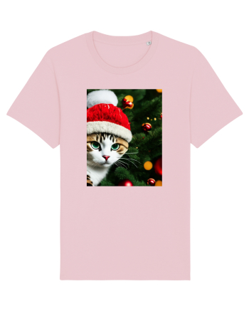 Cat in Christmas tree Cotton Pink