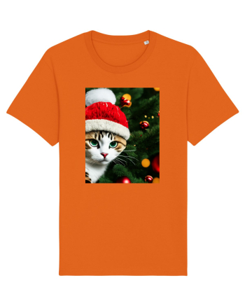 Cat in Christmas tree Bright Orange